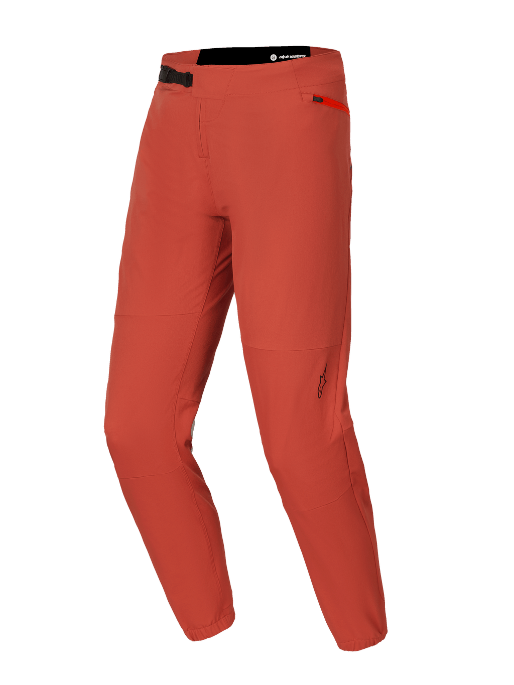 Alpinestars A-Dura Elite Hose, MTB-Mountainbike-Hose, Dunkelorange, aus 4-Wege-Stretch-Cordura-Gewebe, Ratschenverschluss vorne, seitliche Reißverschlusstasche und elastische Knöchelbündchen