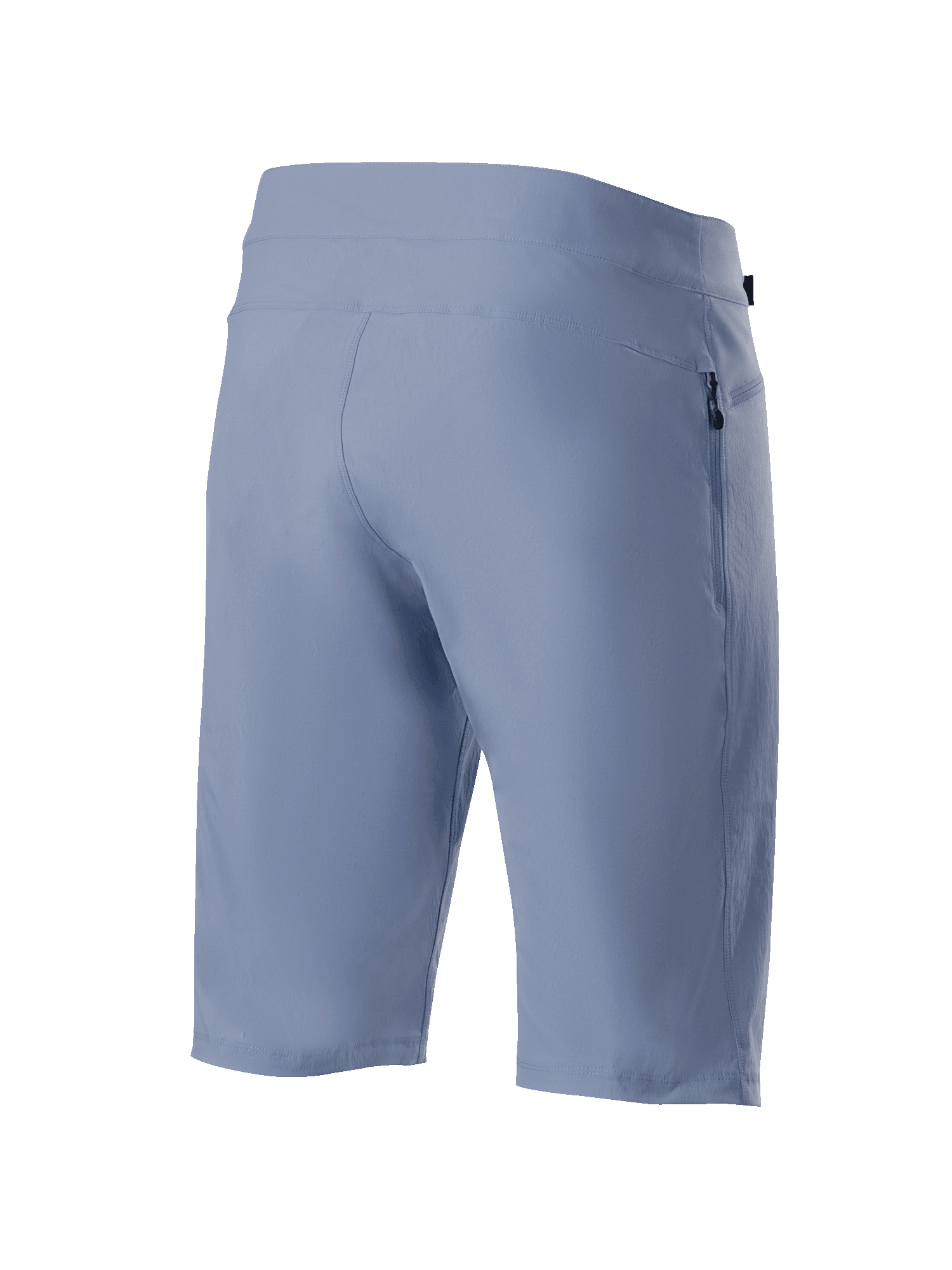 Alpinestars A-Dura Shorts, Infinity Blue, MTB-Radshorts, Rückansicht mit Reißverschlusstasche und technischem Stretch-Gewebe, strapazierfähige Offroad-Bekleidung