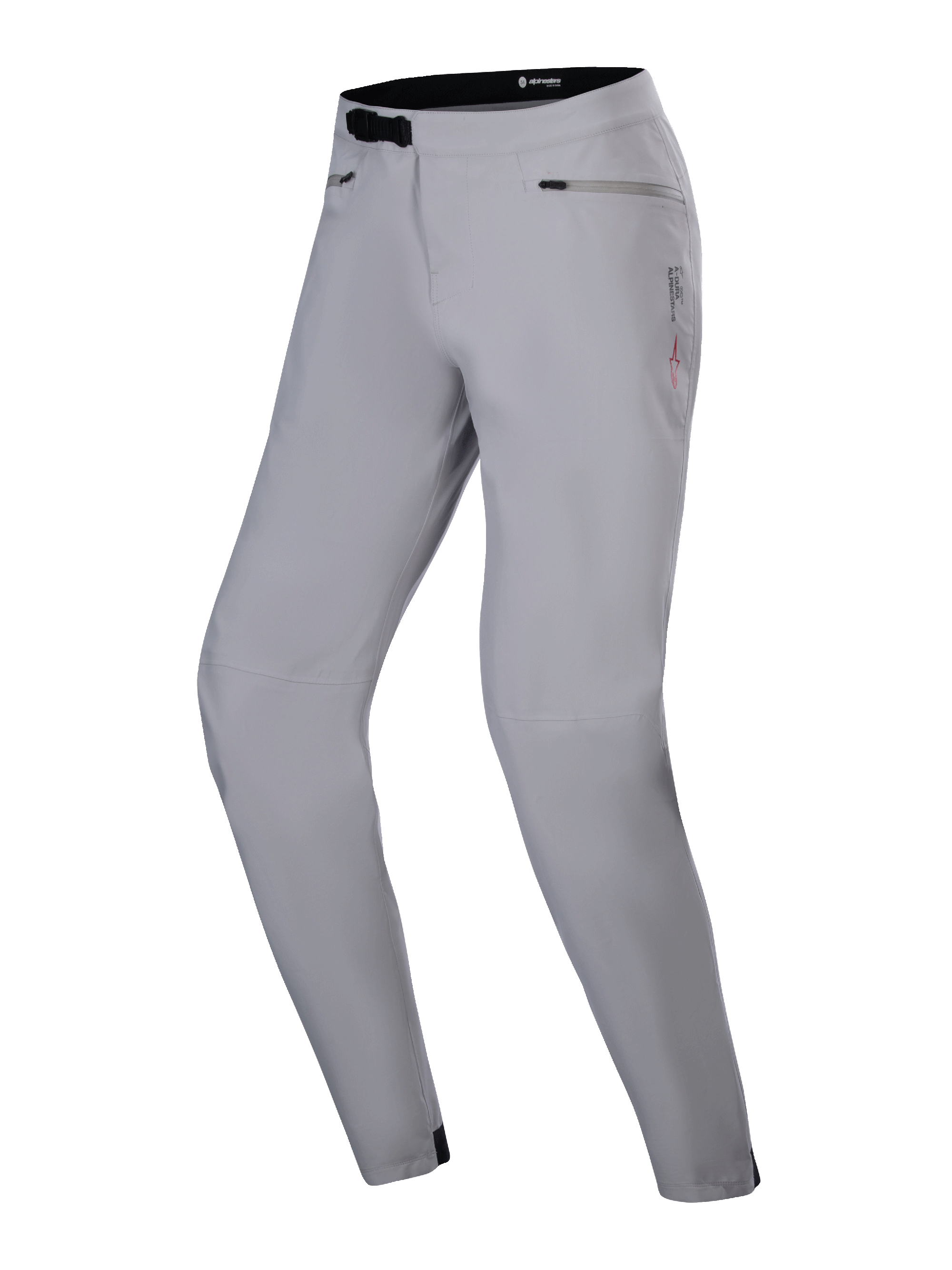 Alpinestars Stella A-Dura Waterproof Pant, Damen-MTB-Hose, Titanium Grau, mit schwarzem Ratschenverschluss und Reißverschlusstaschen, technisches Design mit dezentem Branding, wasserdichte Performance-Ausrüstung für den Radsport