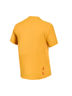 Orange A-Dura Ride Kurzarm-Trikot, Rückansicht, Jacquard-Stretchgewebe und kleines Astars-Logo am unteren Saum.