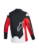 A-Dura Race Langarmtrikot, rot-schwarze Rückansicht mit weißem Astars-Logo und Alpinestars-Schriftzug an den Ärmeln.