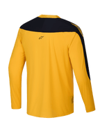 Alpinestars A-Supra Melt Gold Limited Edition Trikot, Langarm-MTB-Jersey, Herren, Dunkelgelb, mikroperforiertes Polyester mit Stretch-Panels