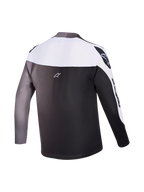 A-Supra Elite Trikot Rückansicht, grauer Farbverlauf, langärmeliges MTB-Renntrikot mit Alpinestars-Branding.