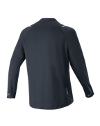 Alpinestars A-Aria Switch Langarmtrikot, Schwarz, Rückansicht, leichtes und atmungsaktives Polyestergewebe, mit längerem abfallendem Saum für zusätzliche Abdeckung und reflektierenden Alpinestars-Logos an den Ärmelbündchen, Performance-Passform für das Mountainbiken