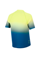 Youth A-Dura Astars Jersey 2.0, short-sleeve MTB jersey in a yellow to blue gradient, showing the back and drop tail.