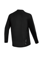 Black Stella A-Dura Ride Long Sleeve Jersey for women, back view showing jacquard texture and Alpinestars logo branding.