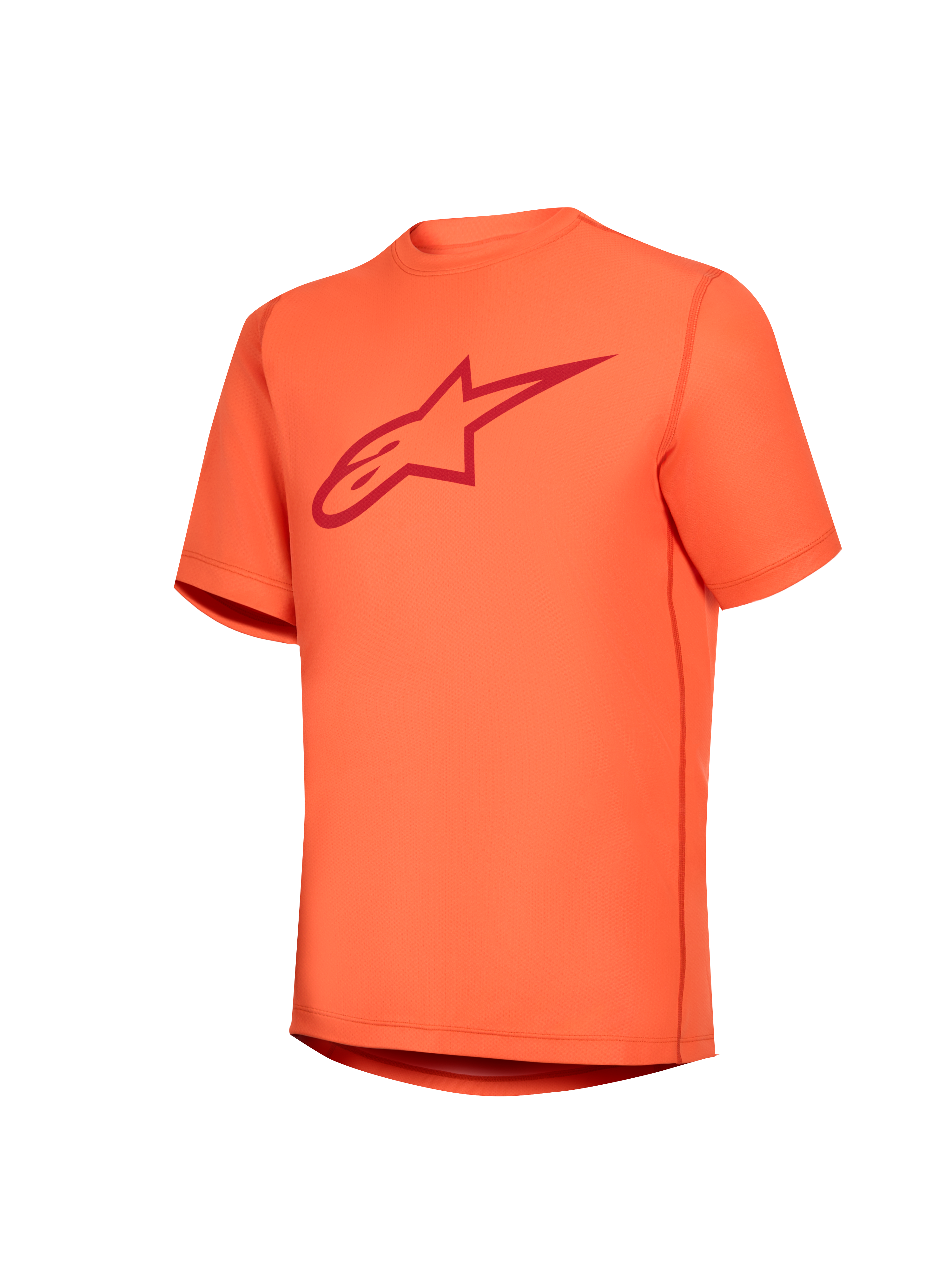 Orange Women's Stella A-Dura Ride Short Sleeve Jersey with a red Astars chest logo, performance MTB apparel.