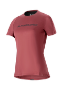 Alpinestars Stella A-Dura Dri Switch Damen-Trikot, Kurzarm-MTB-Shirt, Burgunderrot mit schwarzem Logo, perforierte Mesh-Ärmel für Atmungsaktivität, Performance-Radsportbekleidung