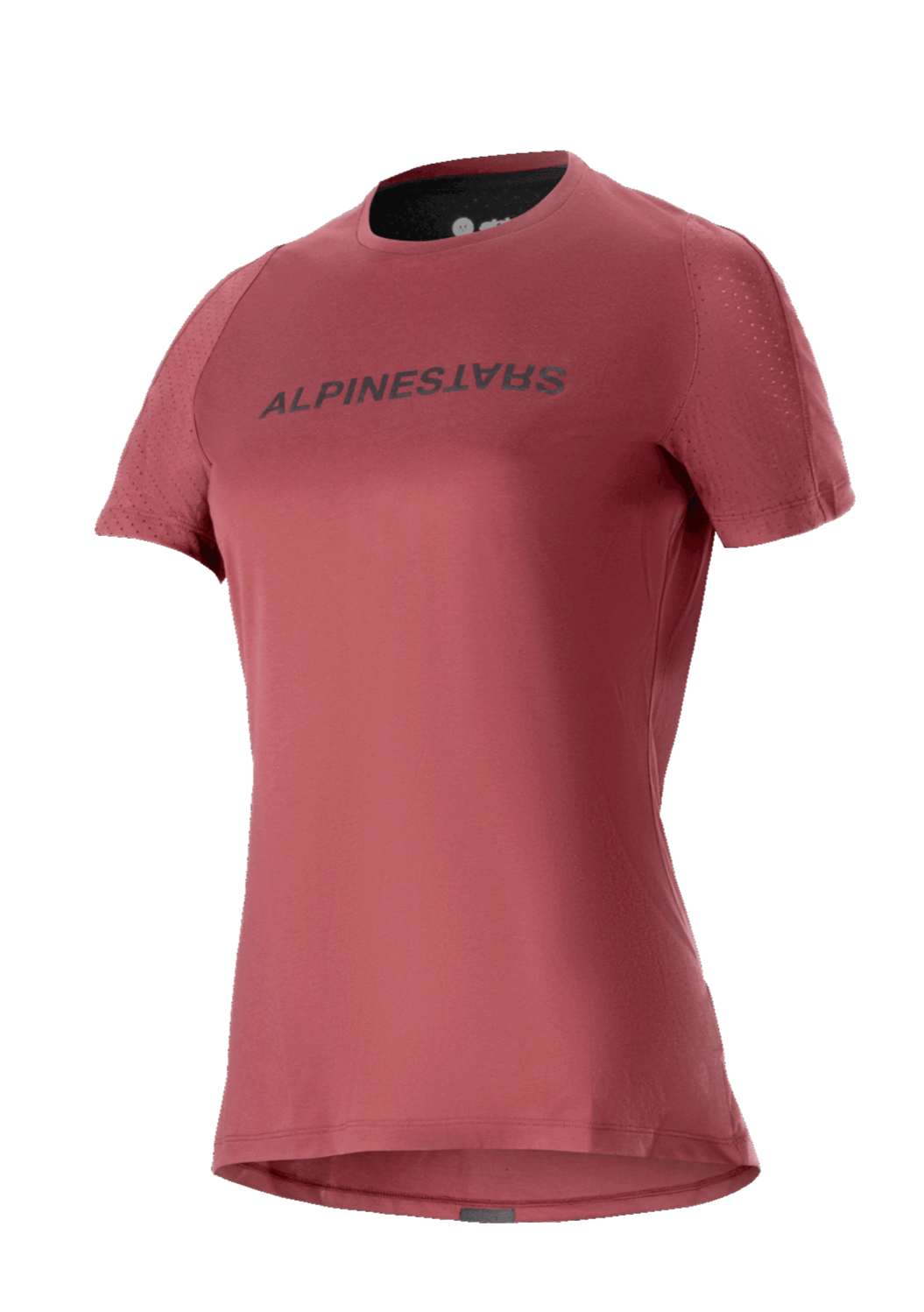 Alpinestars Women's Stella A-Dura Dri Switch Jersey, Short Sleeve MTB Shirt, Burgundy Red with Black Logo, Perforated Mesh Sleeves for Breathability, Performance Cycling Apparel
