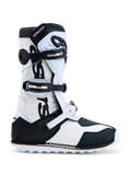 Alpinestars Tech-T Stiefel, Herren-Trial-Motorradstiefel, Schwarz und Weiß, Leder mit TPU-Schienbeinplatte, CE-zertifiziert.