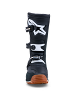 Alpinestars Tech-T Stiefel, Trial-Motorradstiefel für Herren, Schwarz und Weiß, braune Gummisohle, Lederkonstruktion