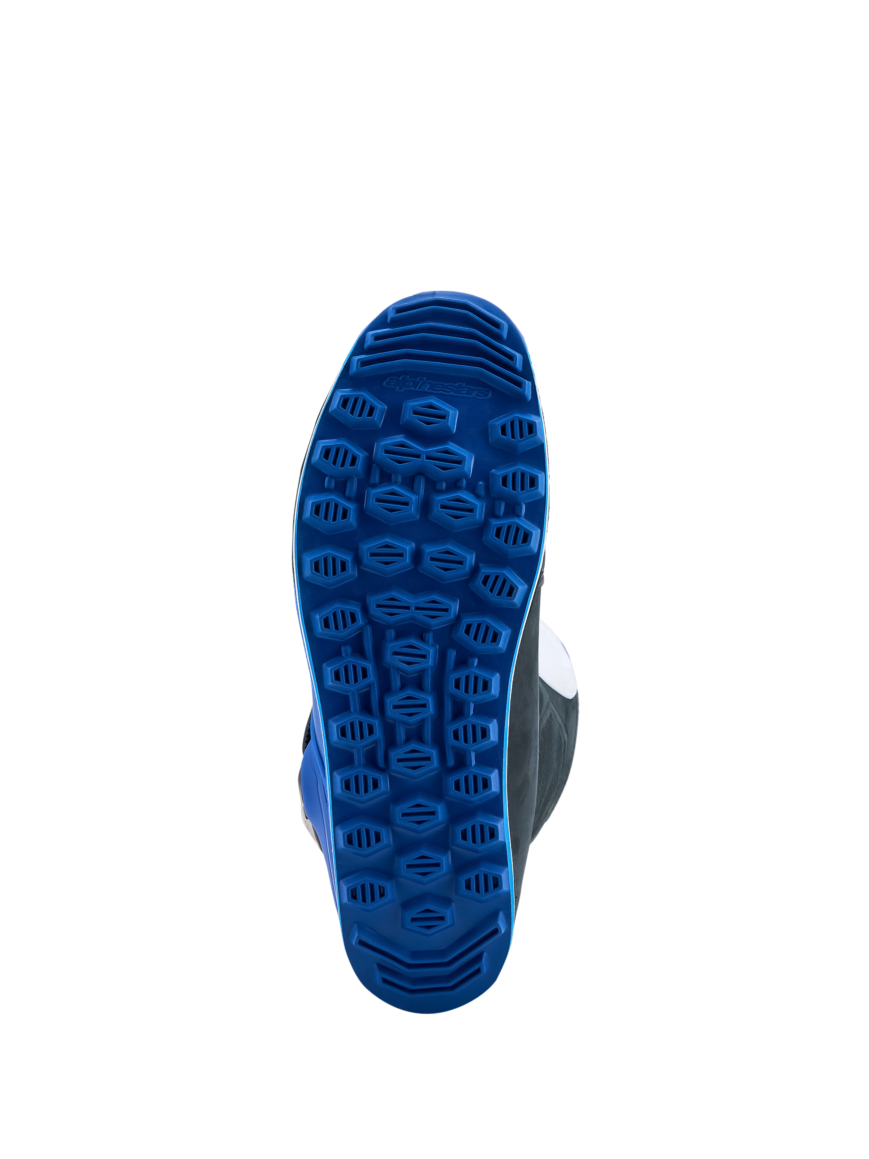 Alpinestars Tech-T Stiefel für Herren, Trial-Motorradstiefel, Blau, griffige Gummisohle für Geländefahrten.