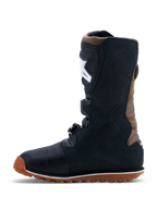 Alpinestars Tech-T Stiefel, Trial-Motorradstiefel für Herren, Schwarz und Braun, Leder mit griffiger Gummisohle und Schnallenverschluss, CE-zertifiziert.