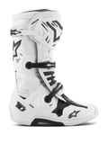 Alpinestars Tech 10 Stiefel, Motocross-Rennstiefel, Weiß und Schwarz, Dreifach-Schnallen-Verschlusssystem, verstärkte TPU-Schale mit „Tech 10“- und „DHCP“-Branding, dicke robuste Sohle, CE-zertifiziertes Schutzschuhwerk für den Offroad-Rennsport