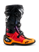 Alpinestars Limited Edition Tech 10 Black Hole Stiefel, Motocross-Rennstiefel, Schwarz, Rot, Orange und Weiß, hoher Schutz mit Schnallensystem, Sternlogo, strukturierte Schutzdetails, CE-zertifiziert, Premium-Offroad-Konstruktion