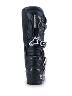 Alpinestars 2026 Tech 7 Enduro Drystar® Stiefel, Motocross-Stiefel, Schwarz, Rückansicht mit weißem Alpinestars-Logo an der Wade, strapazierfähige TPU-Schutzpaneele, robuste Konstruktion für Offroad- und Enduro-Fahrten