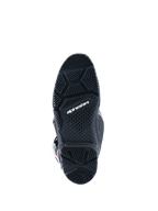 Alpinestars 2026 Tech 7 Enduro Drystar® Stiefel, Schwarz, Unteransicht der spezialisierten Dual-Compound-Enduro-Sohle mit geometrischen Profilmustern für Grip in jedem Gelände und weißem Alpinestars-Logo