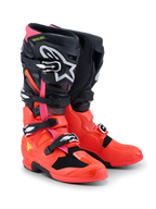 Alpinestars Tech 7 Stiefel, Motocross-Stiefel, Schwarz, Rot Fluo und Pink Fluo, mit Schnellverschlussschnallen, Doppel-Drehpunktsystem und TPU-Schutzschale, strapazierfähige Performance-Ausrüstung für Offroad-Fahrten