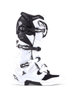 Alpinestars Tech 7 Stiefel, Motocross-Offroad-Stiefel, Weiß und Schwarz, mit vier verstellbaren Schnallen und verstärkter TPU-Schale, Seitenprofil eines professionellen Offroad-Stiefels