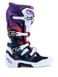 Alpinestars Tech 7 Stiefel, Motocross-Stiefel für Herren, Lila, Weiß und Dunkelblau, CE-zertifiziert mit TPU-Schutz und Dual-Pivot-System für maximale Offroad-Performance.