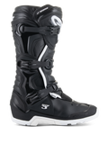 Alpinestars Tech 3 Enduro Waterproof Stiefel, Profilansicht, Schwarz und Weiß, mit Dreifach-Schnallen-Verschlusssystem, verstärkten TPU-Schutzpaneelen, robuster weißer Sohle, „Tech 3“- und „Waterproof“-Branding, langlebiges Schuhwerk für Offroad- und Adventure-Motorradsport