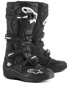 Alpinestars Tech 5 Stiefel, Motocross-Stiefel für Offroad-Einsätze, Schwarz und Weiß, CE-zertifiziert, mit biomechanischem Drehgelenk und Aluminium-Schnallensystem.