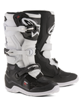 Alpinestars Youth Tech 7S Stiefel, Motocross-Stiefel, Schwarz und Weiß, verstellbares Schnallenverschlusssystem, TPU-Schienbeinschutz und Pivot-System, robuste Konstruktion mit dicken profilierten Sohlen für den Offroad-Einsatz