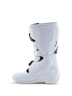 Alpinestars Youth Tech 7S Boots, Motocross Racing Boots, Youth, White, Synthetic with TPU Shin Protection.
