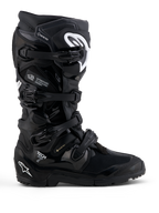 Alpinestars Tech 7 Enduro Gore-Tex Boots, waterproof off-road motorcycle boots, black with white details and TPU protection.