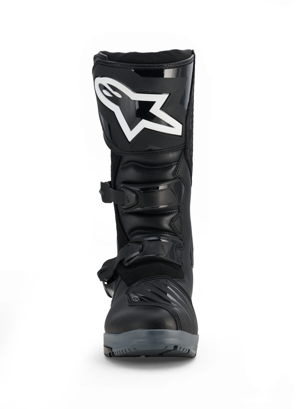 Alpinestars Corozal V2 Adventure Drystar® Stiefel, schwarze Motorradstiefel für Adventure-Fahrten mit Schienbeinplatte, verstellbaren Schnallen und robuster All-Terrain-Sohle.
