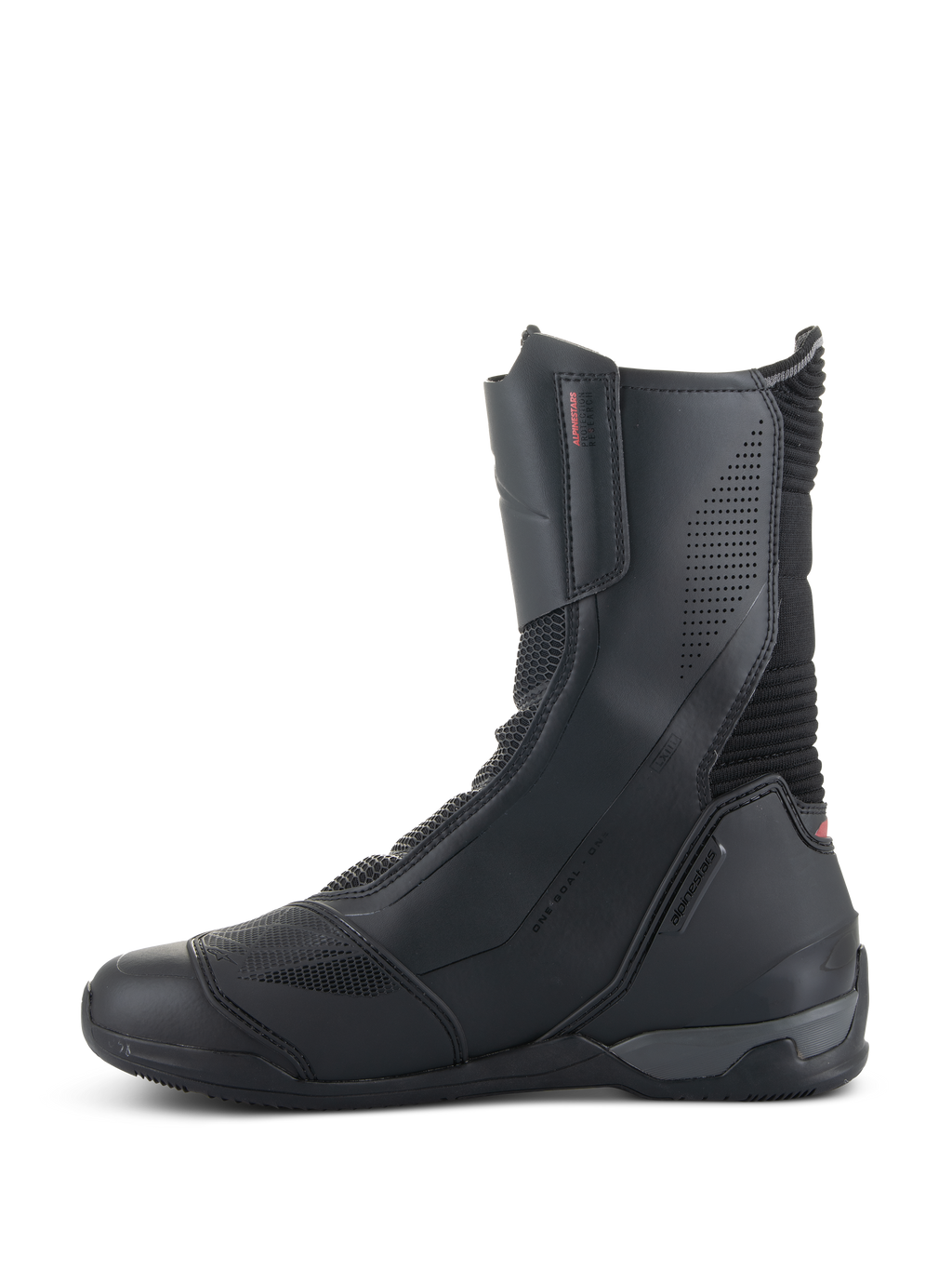 Alpinestars SP-X BOA® Stiefel, Motorradstiefel, Schwarz, halbhohes Design mit Mikrofaser- und Rideknit-Mesh-Einsätzen, mit medialem Reißverschluss und elegantem Sportprofil.