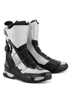 Alpinestars SP-X BOA Stiefel, mittelhohe Motorrad-Sport-Tourenstiefel, Schwarz und Silber, mit seitlichem BOA Fit System Drehverschluss, Rideknit-Mesh-Einsätzen und TPU-Fersen- und Zehenschutz, elegantes sportliches Design mit Alpinestars-Logos