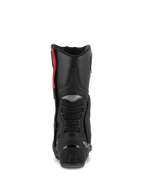 Alpinestars SMX-6 V3 Stiefel, Performance-Reitstiefel, Schwarz Silber Rot, Rückansicht mit TPU-Wadenschutz, Mesh-Flexzonen und Fersenverstärkung, hochleistungsfähiges schützendes Schuhwerk