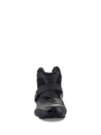 Alpinestars SMX-1 R V2 Vented Stiefel, Schwarz, niedrig geschnittener Performance-Motorradschuh, Vorderansicht mit Riemenverschluss und TPU-Zehenschutz, belüftetes Mikrofaser-Obermaterial
