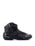 Alpinestars SMX-1 R V2 Vented Stiefel, niedrig geschnittene schwarze Motorradschuhe, Seitenprofil mit perforierten Mikrofaser-Einsätzen, TPU-Fersenschutz und Zehenschleifer, Klettverschluss, Sport-Straßenmotorradschuhe