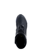 Alpinestars RT-8 GORE-TEX Boots, Black and Blue, top-down view showing the shift pad, perforated microfiber panels, and blue sole accents, technical waterproof touring motorcycle footwear