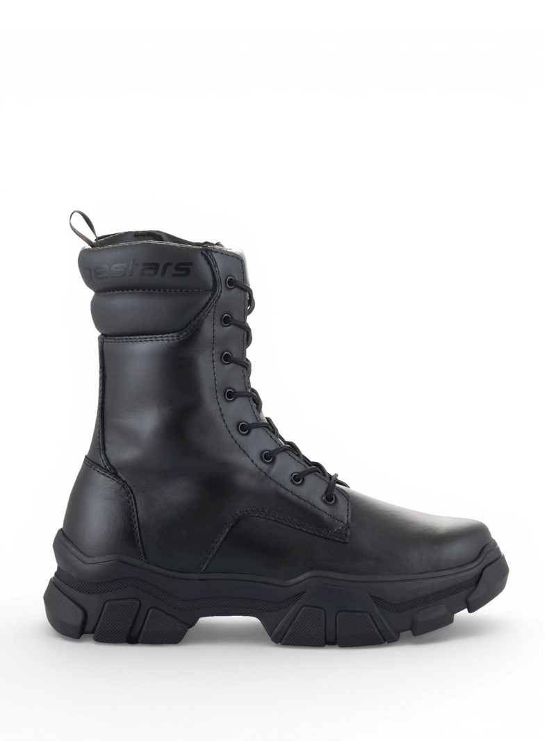 Alpinestars Ava Stiefel, Damen-Motorradstiefel, Urban, Schwarz, robustes Vollleder mit markanter erhöhter Sohle.