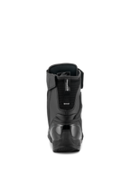 Alpinestars Superfaster Shoes, Black Gray Bright Red, rear view showing the reinforced TPU heel counter and Achilles extension, technical high-top motorcycle riding shoe with microfiber panels.