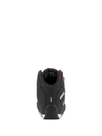 Alpinestars Stella Sektor Damenschuhe, Schwarz und Fuchsia, Rückansicht zeigt Fersenkonstruktion und reflektierende Details, leichte Motorradschuhe aus Mikrofaser.