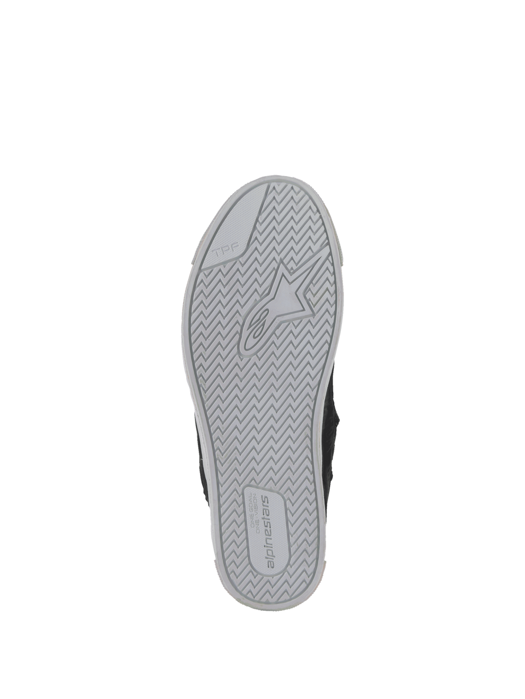 Alpinestars Stated Shoes, light gray vulcanized rubber urban sole with TPF support for urban motorcycle riding.
