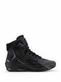 Alpinestars Faster-4 Drystar® Schuhe, Motorradschuhe in Schwarz und Cool Gray, High-Top-Design mit Schnürverschluss und Klettverschluss-Knöchelriemen, mit wasserdichtem Drystar-Branding und Alpinestars Stern-Logo, schlankes sportliches Profil für Straßenfahrten