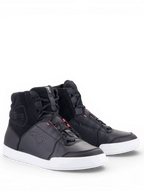Alpinestars Chrome Women's Drystar Shoes, waterproof black and white leather urban motorcycle riding sneakers.