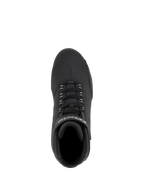 Alpinestars Stella Sektor Waterproof Schuhe, Motorradschuhe für Damen, Schwarz Silber, Draufsicht mit Schnellschnürsystem und Klettriemen mit Logo, Obermaterial aus Mikrofaser mit strukturierter Schaltverstärkung für Straßenfahrten