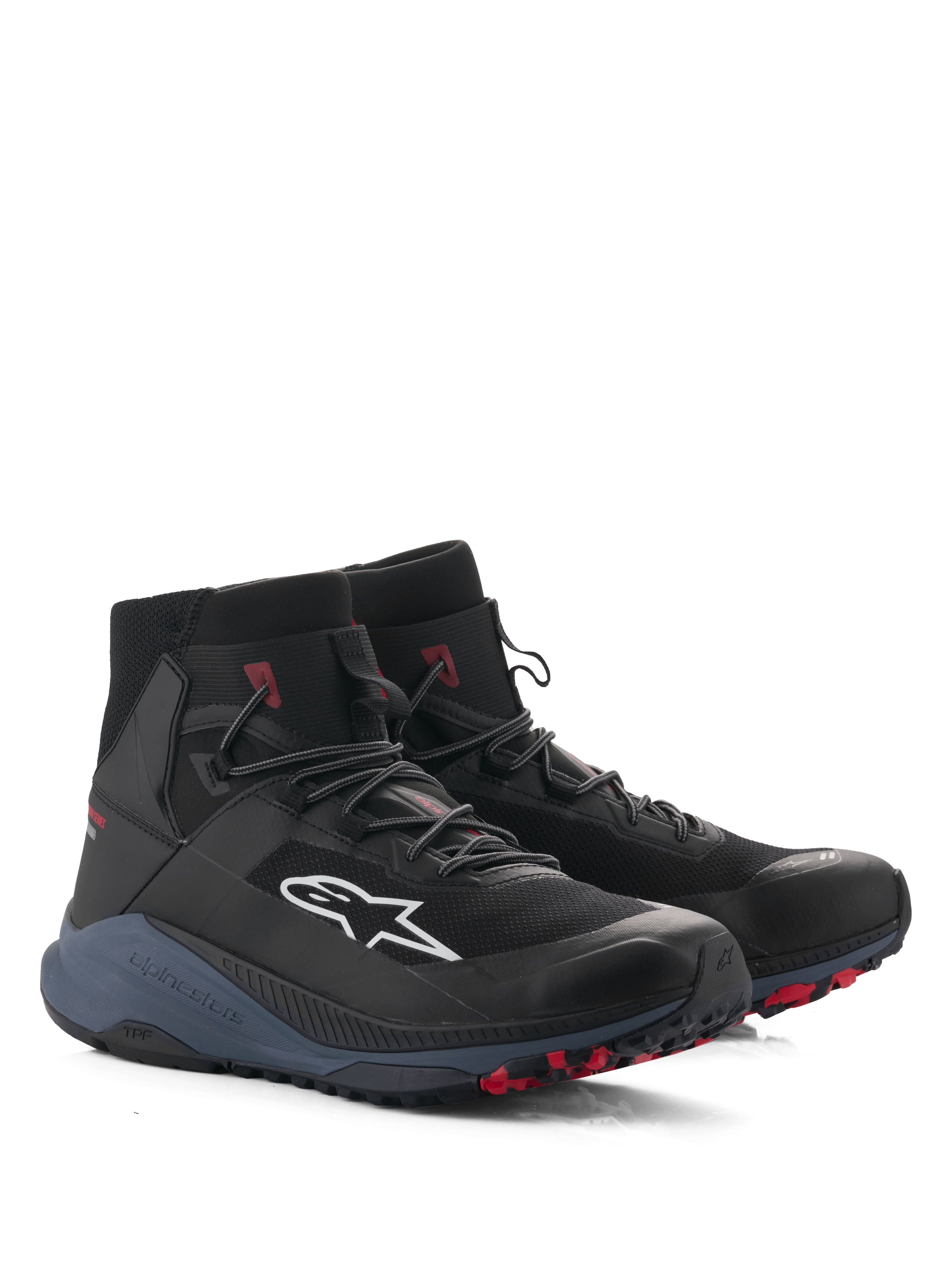 Alpinestars Speedforce XR Shoes, Black and Red urban motorcycle riding shoes with TPU ankle protection and CE certification.