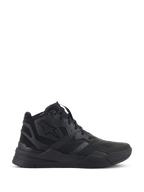 Alpinestars Speedflight Shoes, Black High-Top Sneakers, Urban Motorcycle Riding Footwear, Ripstop Upper with Seamless Reinforcement, Alpinestars Star Logo, Thick Dual Density Sole, Modern Streetwear Style
