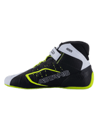 Alpinestars Tech-1 KX V3 Schuhe - FIA, Kart-Schuhe, Schwarz, Weiß und Gelb Fluo, schlankes Profil mit seitlichem ASTARS-Branding, verstellbarer Riemen und fluoreszierende Akzente, leichtes Schuhwerk für den Rennsport