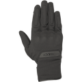 Alpinestars C1 Windstopper V2 Gloves, Urban Motorcycle Gloves, Black, top view showing the back of the hand, windproof textile construction, subtle integrated knuckle protection, Alpinestars branding on the wrist cuff