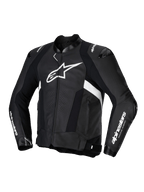 Alpinestars Missile V3 Lederjacke, Herren-Motorradlederjacke in Schwarz und Weiß, Premium-Rindsleder mit CE-Zertifizierung und Protektoren an Schultern und Ellbogen