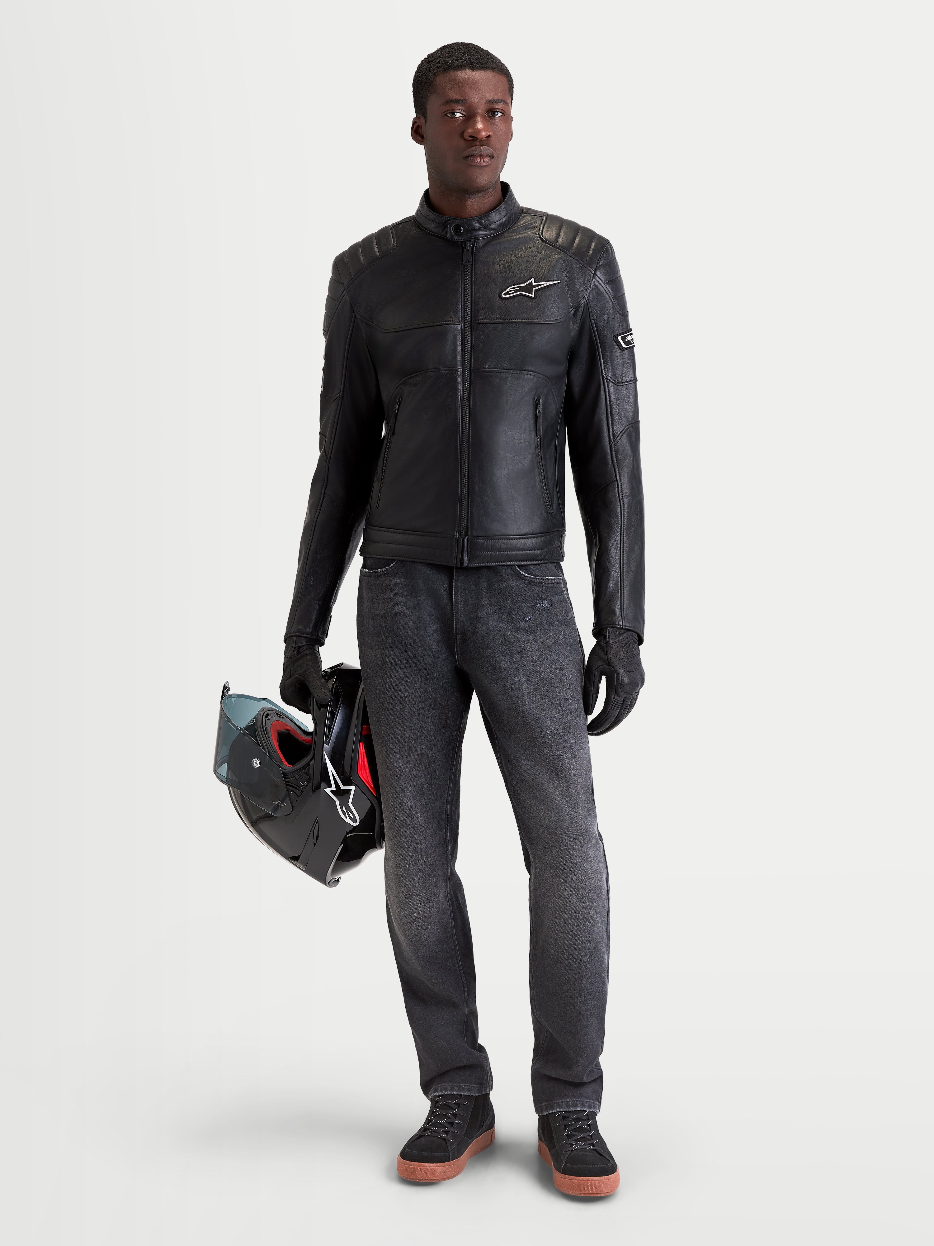 Revern Leather - Black Motorcycle Jacket | Alpinestars®