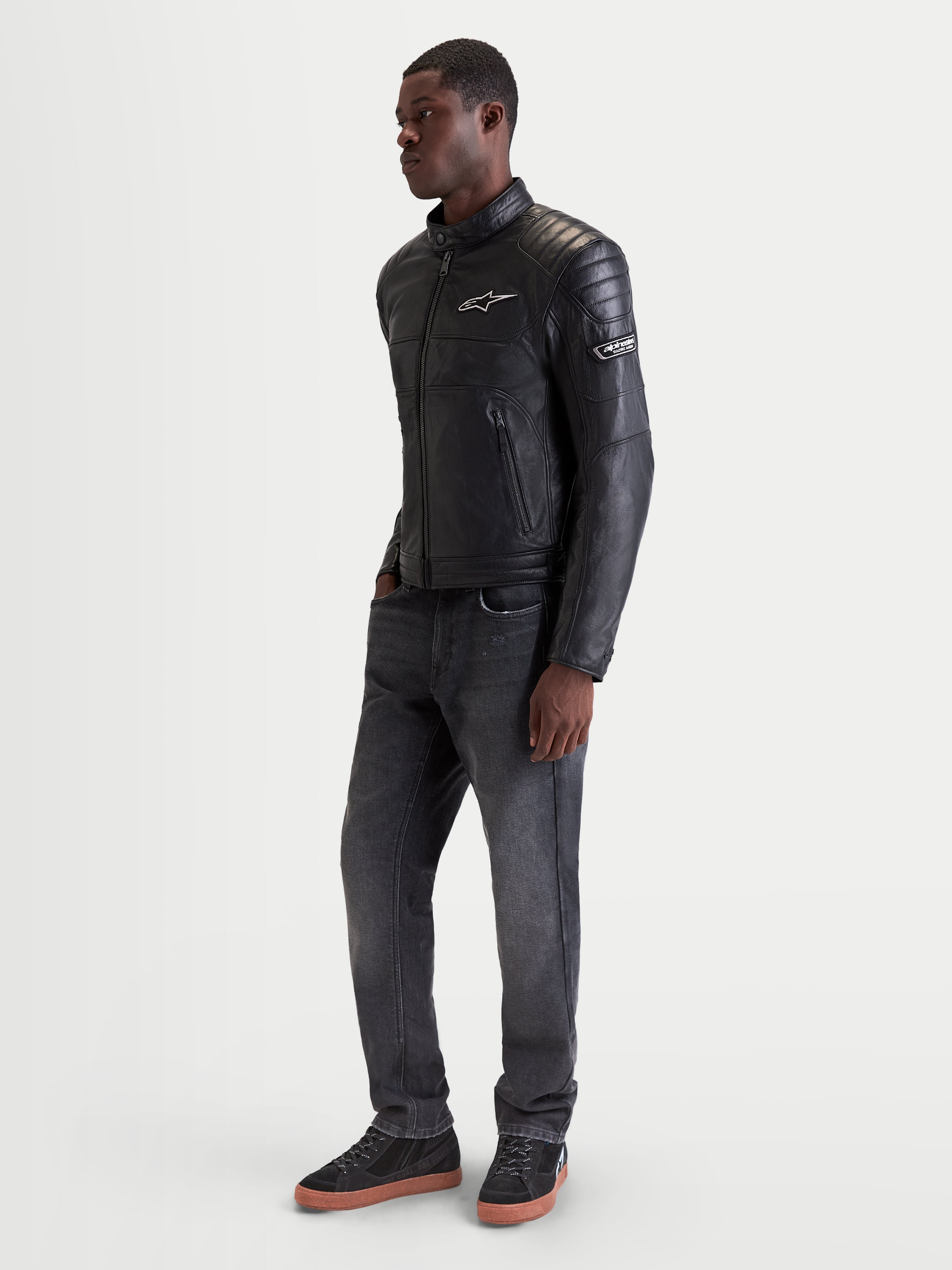 Revern Leather - Black Motorcycle Jacket | Alpinestars®